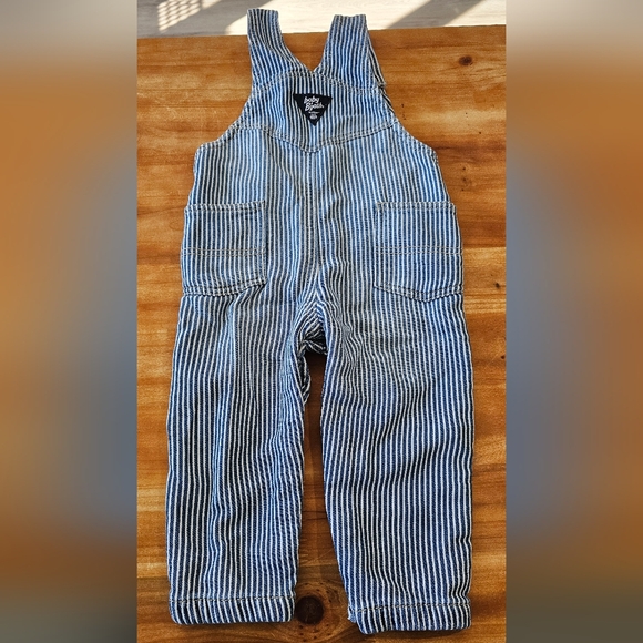 Baby B'Gosh 18M Overall blue and white striped Oshkosh ajustable straps - Picture 3 of 5